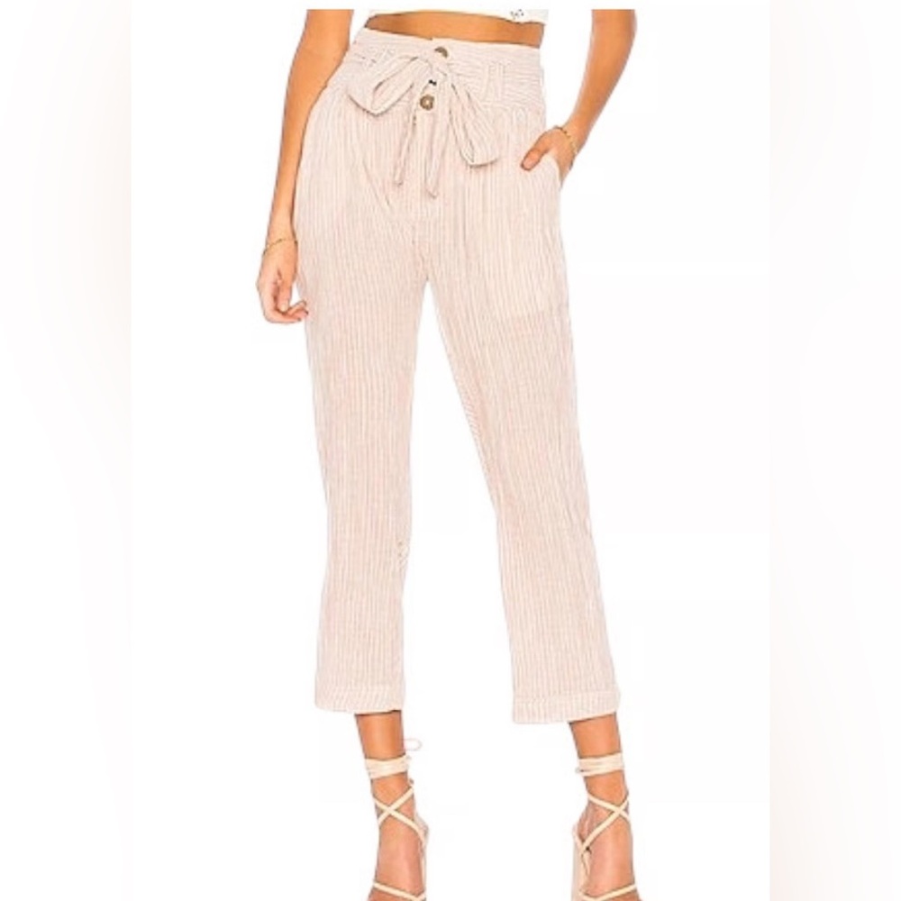 Free People Rumors Yarn Dye Harem Striped Cotton Pants